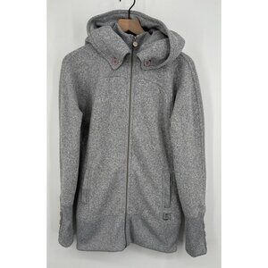 Burton Ho Chi Minh Dry Ride Sweater Jacket Women Medium Grey Hooded Full Zip